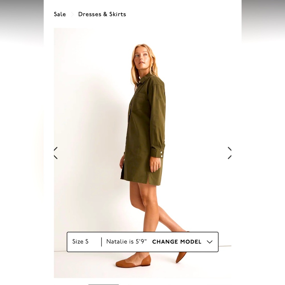 Madewell Mini Shirt Dress in Chino Large (new, never worn)